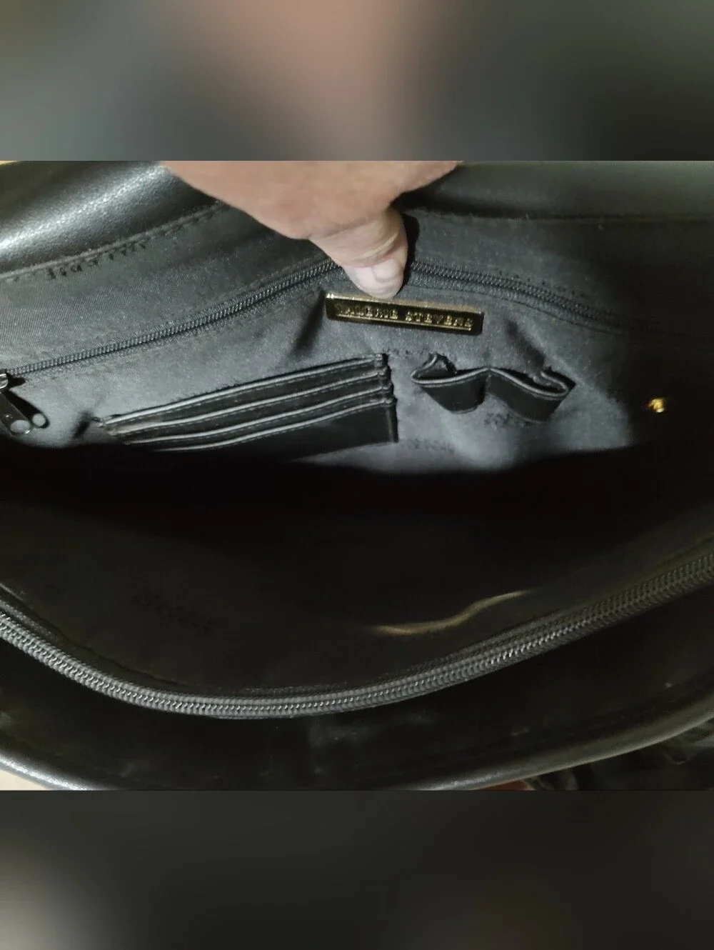 Classic Black Leather Messenger Bag - Men